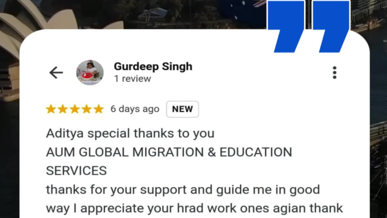 5-Star Review! Another Success Story with AUM Global Migration |