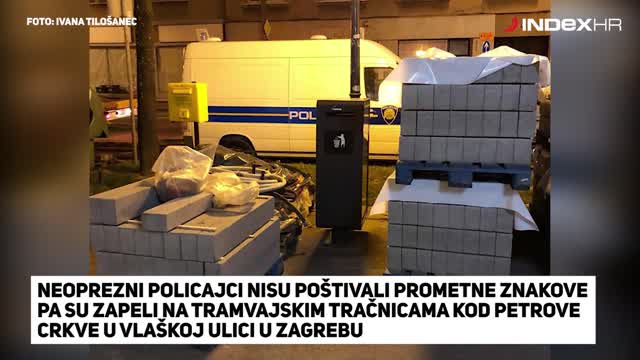 Policija zapela na tramvajskim tračnicama u Zagrebu
