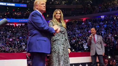 President Donald J. Trump and First Lady Melania Trump at the Madison Square Garden arena…