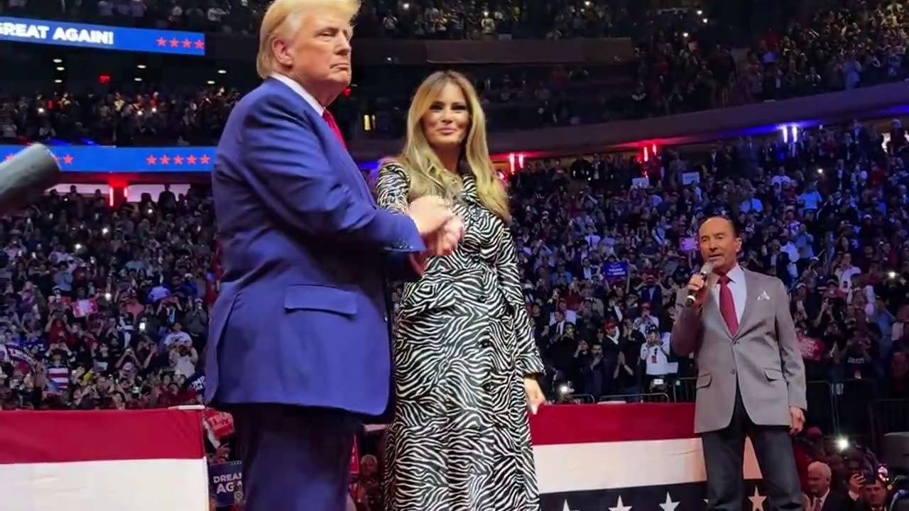 President Donald J. Trump and First Lady Melania Trump at the Madison Square Garden arena…