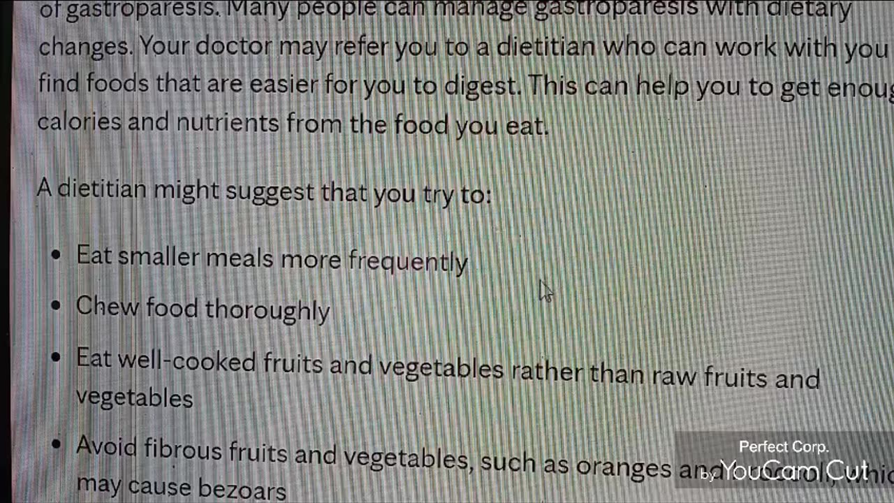 Gastroparesis, slow digestion