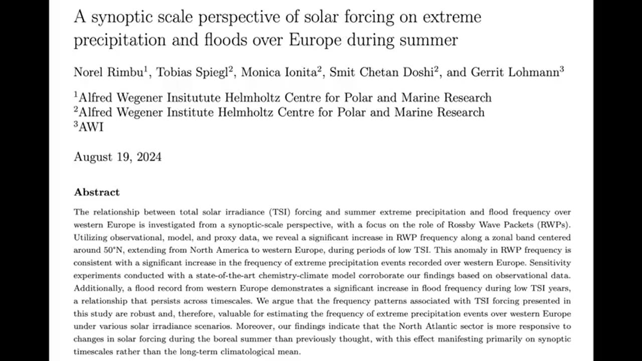 Suspicious0bservers - Magnetic Health Impact, Solar Forcing of Floods