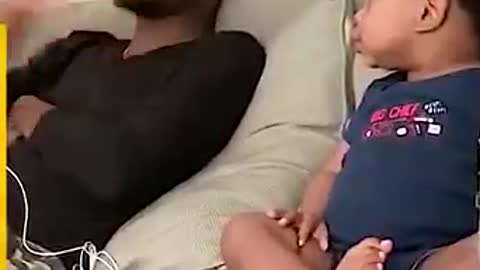 Adorable Baby And Dad Having Full Conversations