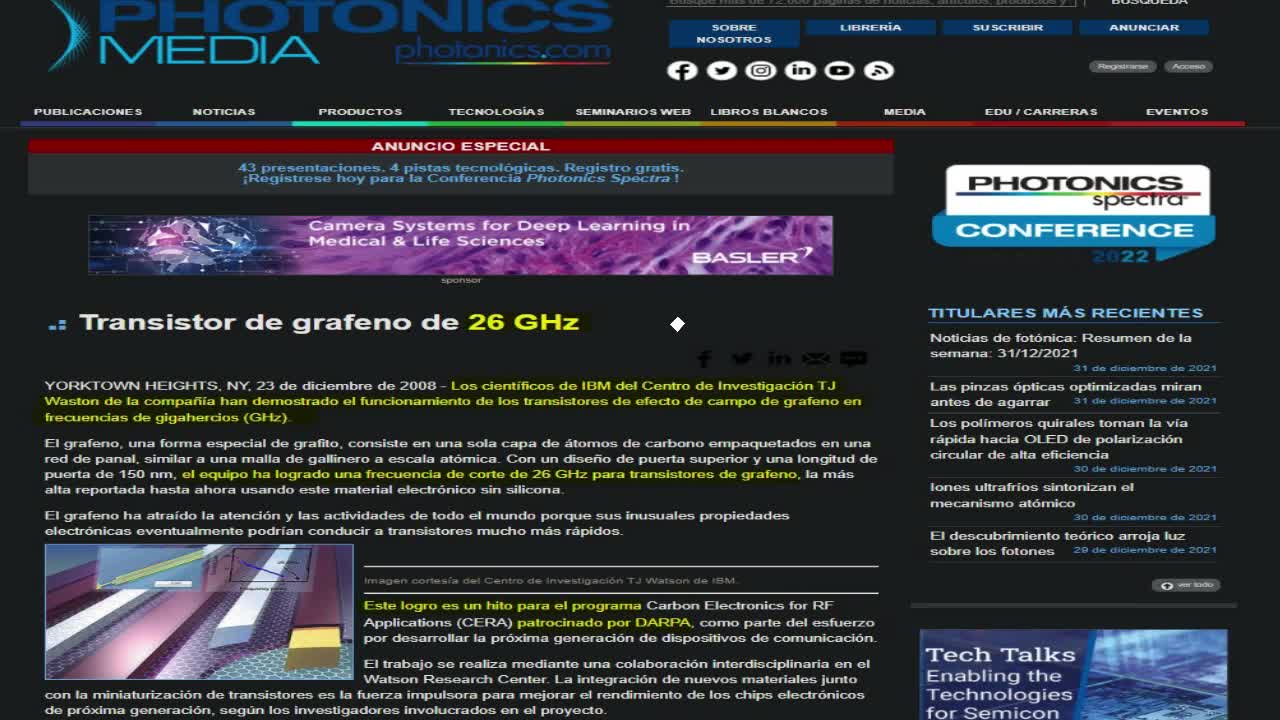 RESÚMEN DE LOS TRANSISTORES DE GRAFENO