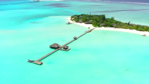 The turquoise sea pier, aerial view