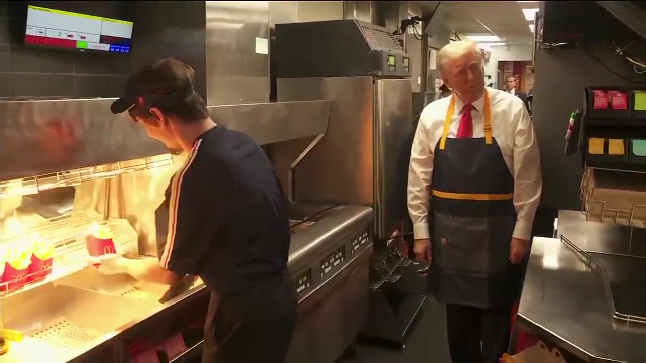 Donald Trump participates in a "Retail Engagement" at McDonald's in Pennsylvania