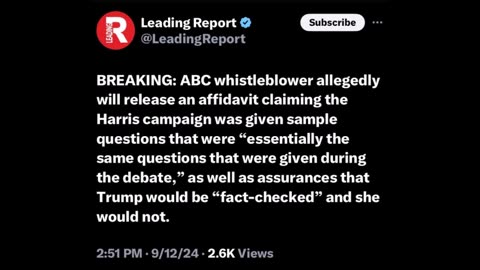 ABC whistleblower - Kamala Cheated in the debate & ABC was in on it