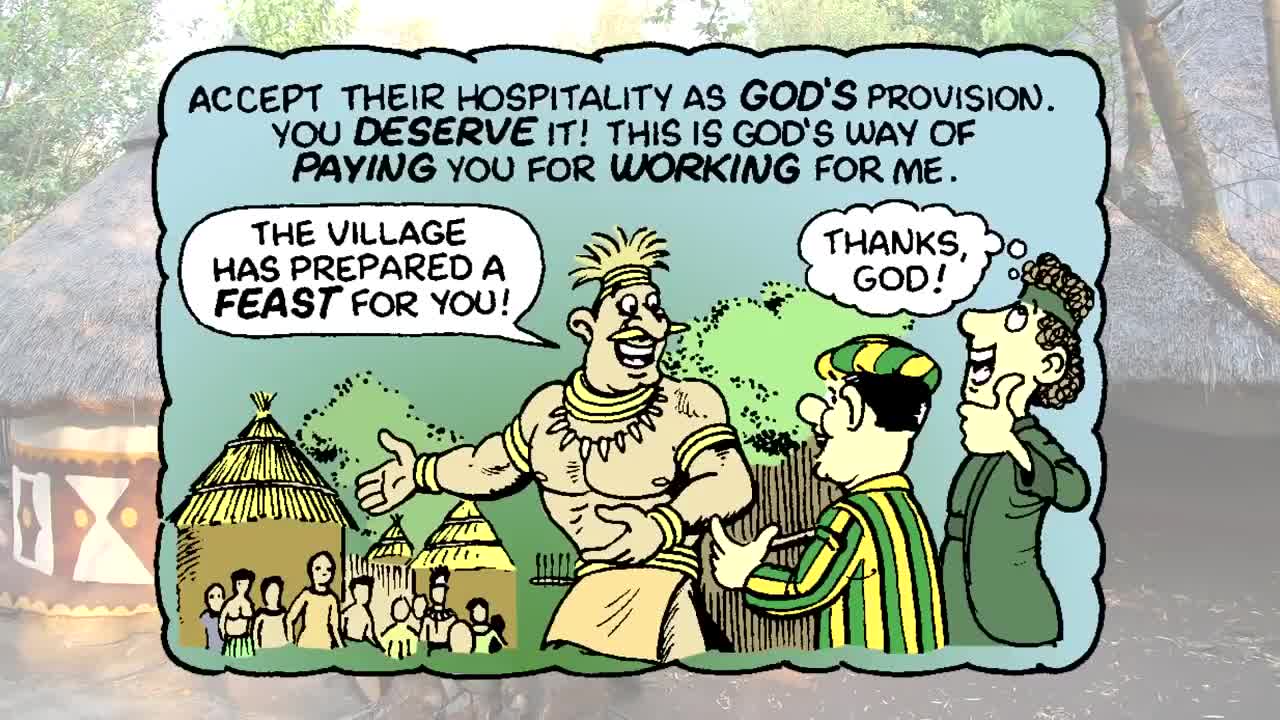 Comic #8: "Rich Young Ruler and The Good Samaritan."