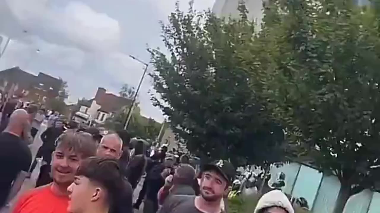 Huge numbers in Rotherham today outside the Holiday Inn