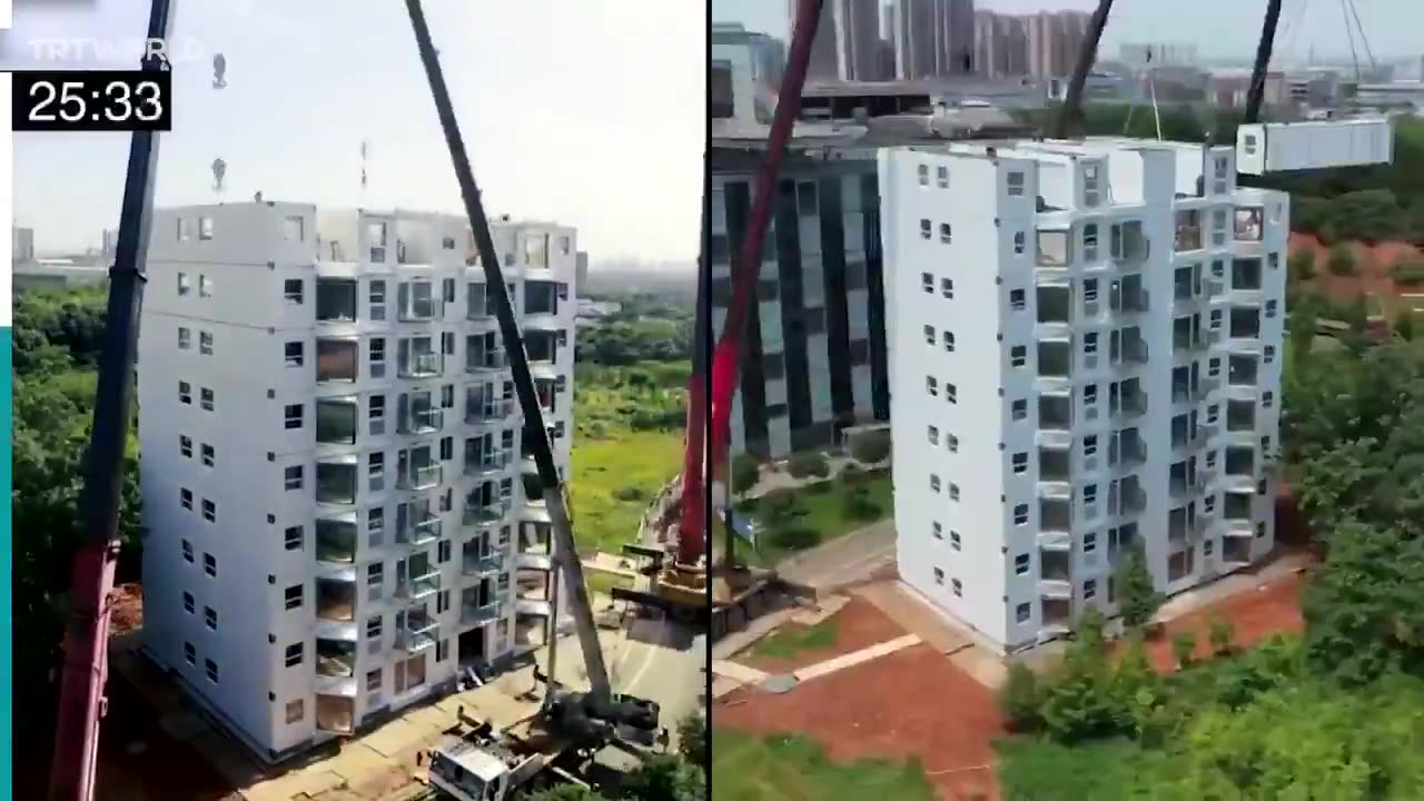 China 🇨🇳 Construction of a 10-story building in 28 hours and 45 minutes.