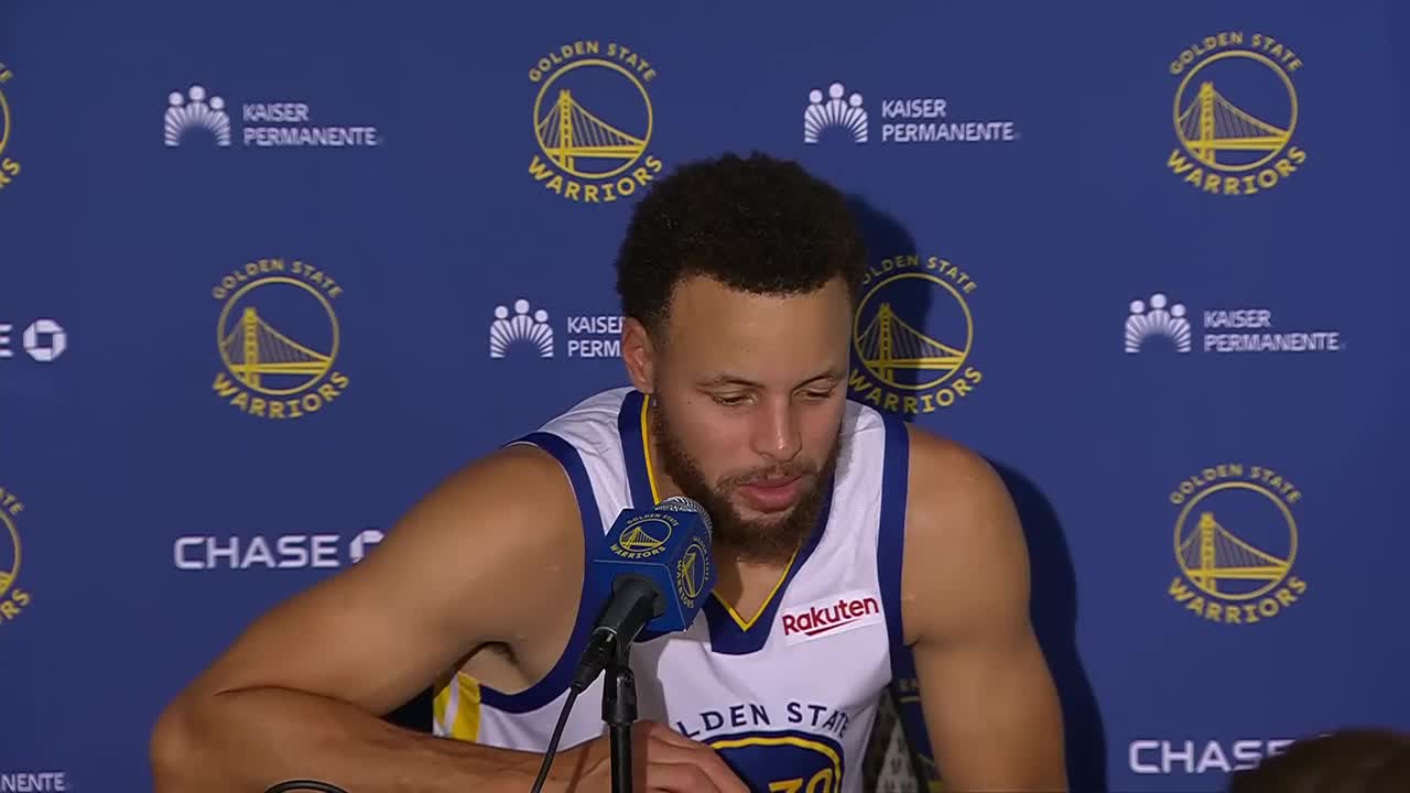 Steph Curry Responds to the ref's Travel Call late in the Fourth, Postgame Interview