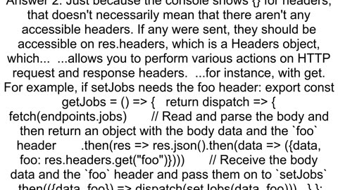 JS fetch not getting headers on response