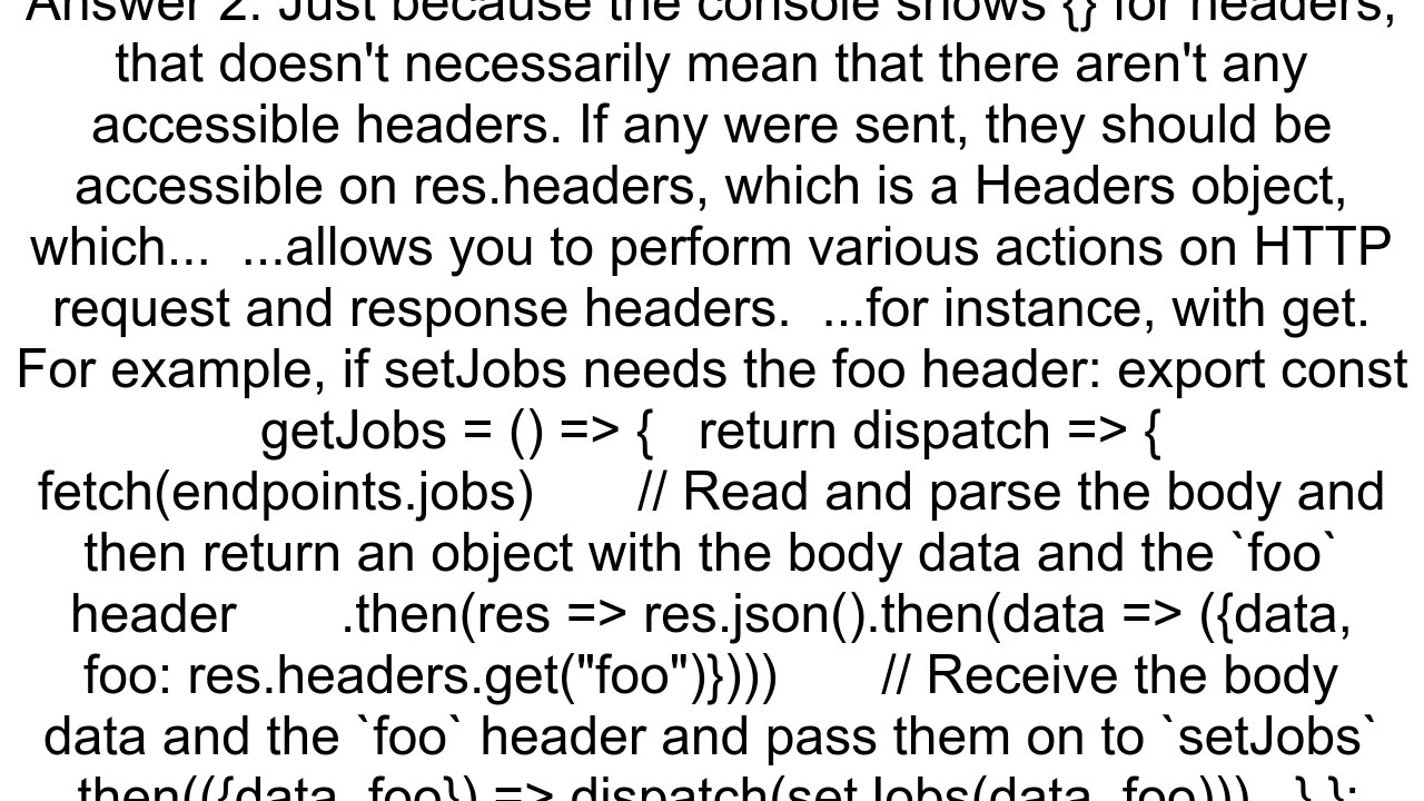 JS fetch not getting headers on response