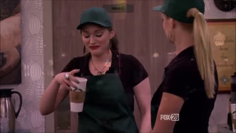 -2 Broke Girls - Working at the coffee shop-