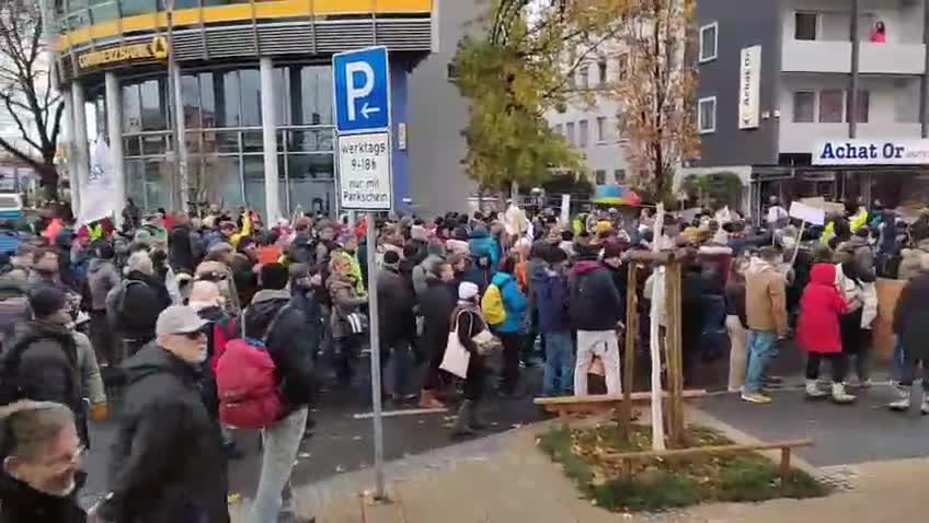 Strasbourg, France vaccine passport protest Nov. 27, 2021