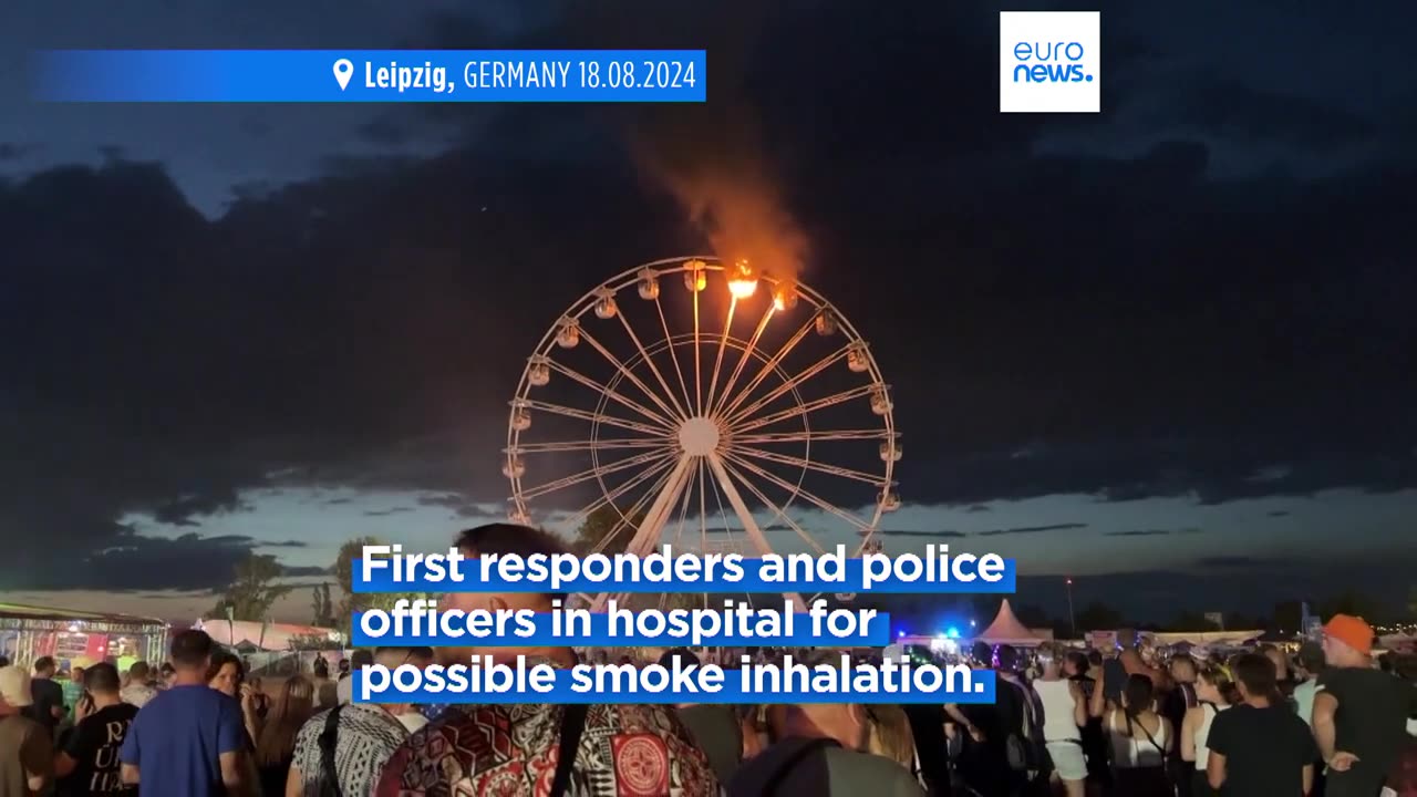 At least 23 injured after two Ferris wheel gondolas catch fire at Leipzig music festival