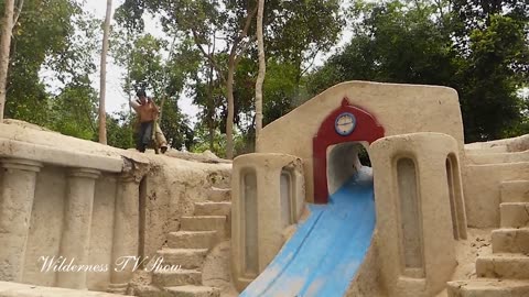 Three Months in Forest and How to Rebuild Unique Diamond Water Slide into Underground Swimming Pool