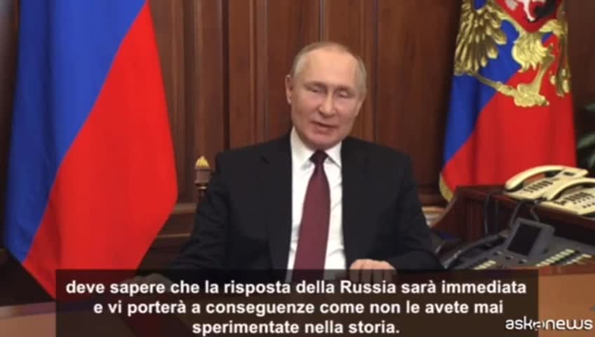 IMPERDIBILE DISCORSO DI PUTIN ALL'UCRAINA