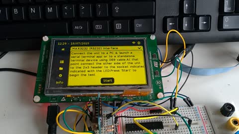 UPTS - Testing an MAX232 Serial Communication Board (STM32F746)