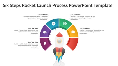 Six Steps Rocket Launch Process PowerPoint Template