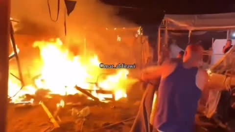 Israel bombs tents in a Refugee camp