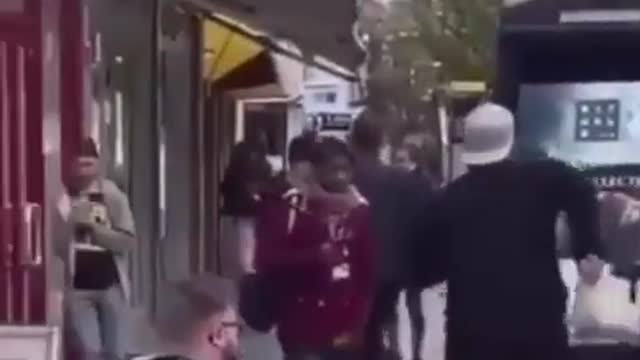 People get scared when they see a man running from a toy dinosaur