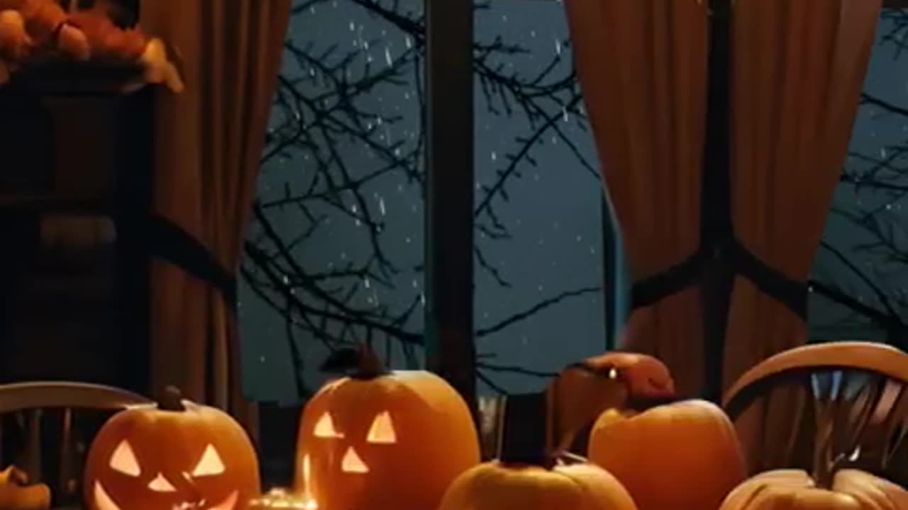 Rain Storm On Halloween Night Ambience #halloween