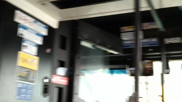 Interior of MTA New york city new hybrid bus with wifi and usb