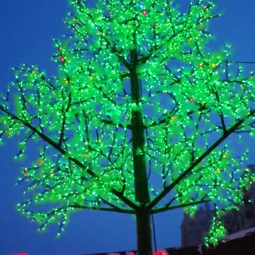 Beautiful christmas tree in winter.