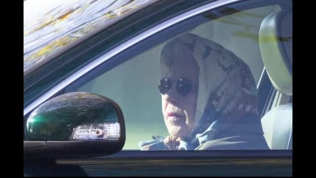 The 95-year-old Queen of England was photographed driving alone