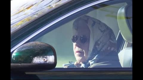 The 95-year-old Queen of England was photographed driving alone