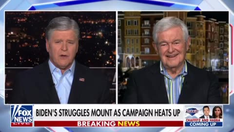 Newt is BRUTAL on Biden tonight