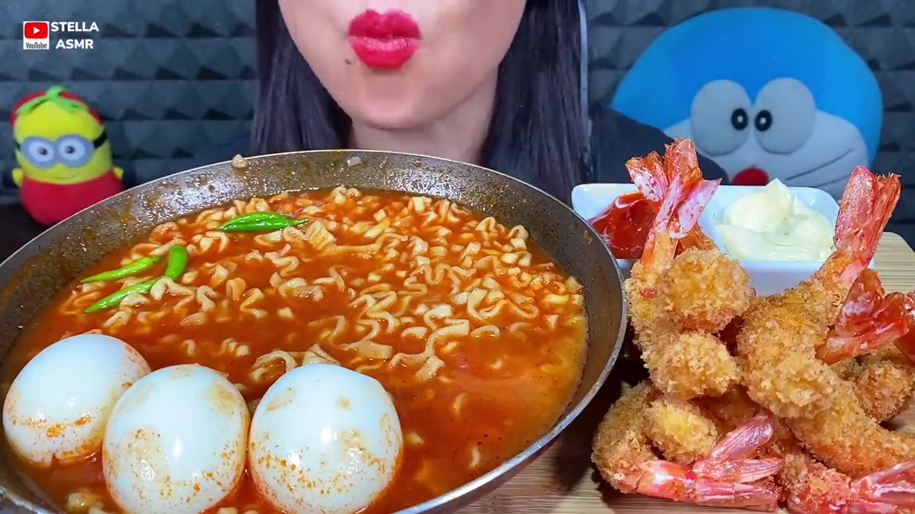 ASMR SOUPY SPICY NOODELS_SOFT BOILED EGGS 🥚