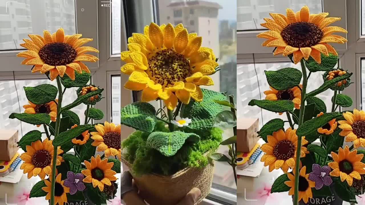 DIY-SUNFLOWER SEWING BY HAND 🪡🧶🧵🪢🎨🎀🎗