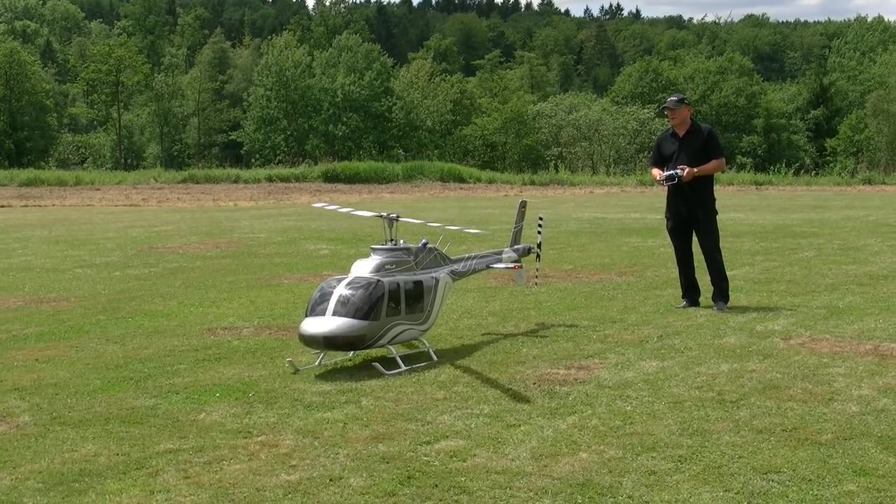 GIGANTIC XXXL RC JETRANGER BELL-206 SEMI SCALE MODEL HELICOPTER FLIGHT