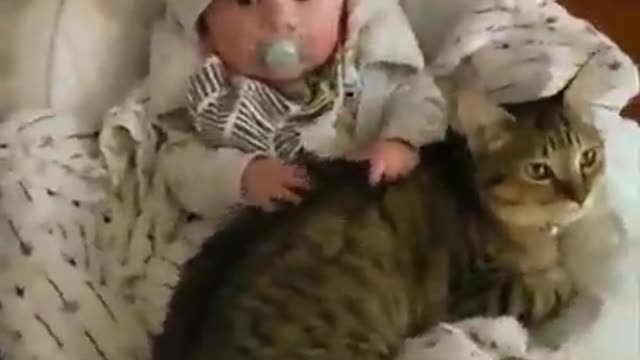 So they know that when a baby comes into a house, you don't have to get rid of the animals! ππΆπΌπ»π