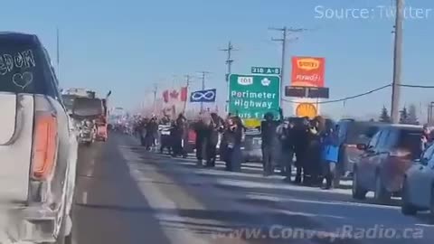 Children thanking Truckers for fighting for their Freedoms