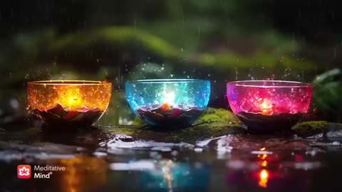 🌧️ 432Hz | Crystal Singing Bowl SOUNDBATH + Gentle Rain | Unblock Root & Heart Chakra, Open 3rd Eye