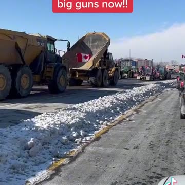 Big Trucks Moving In - Canada Trucker Convoy