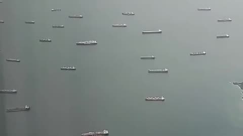 200 cargo ships waiting to pass in the Panama canal