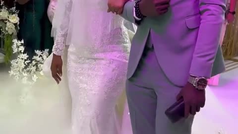 The Bride Mercy Chinwo walked in with tear in her eyes