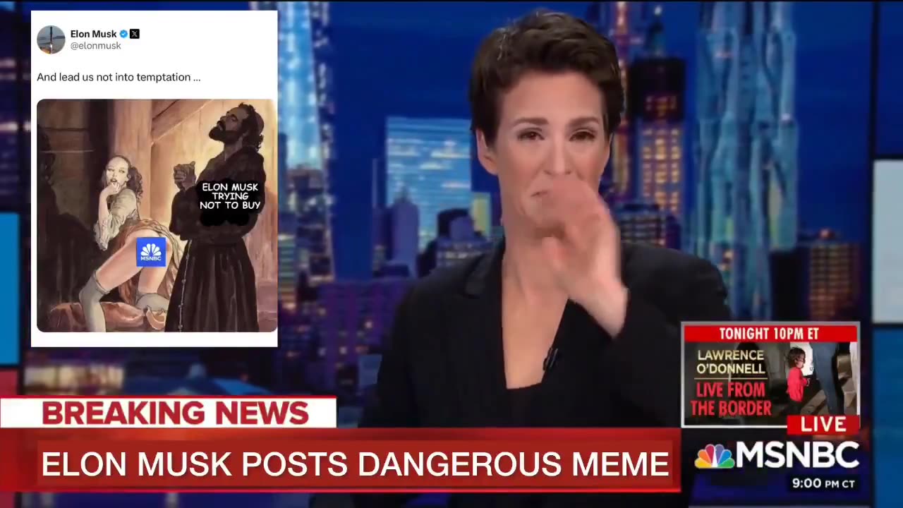 Rachel Madcow has a complete meltdown over Elon Musk meme 🤣🤣