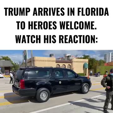 People stand on the road in Florida waiting for Trump to drive by