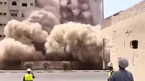 The moment the building was demolished was very shocking