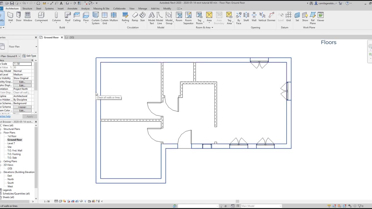 Revit - Complete Tutorial for Beginners - Learn to use Revit in 60 minutes - Part 3