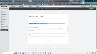 i got ban on ROBLOX[cuz it AI is a pussy]