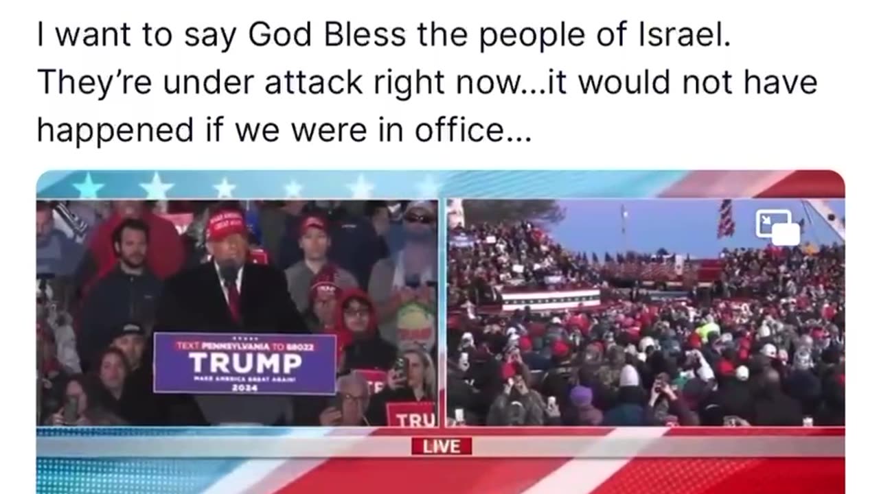 Donald Trump: «I want to say God Bless the people of Israel»