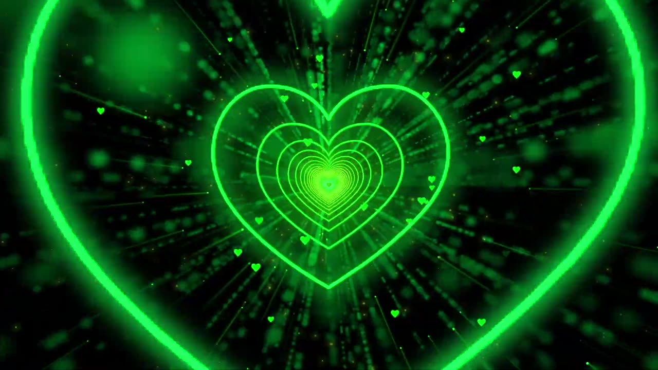 137. Love Heart💚Orange Heart Background Heart