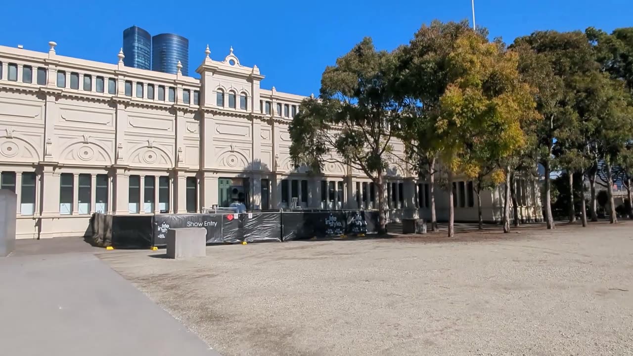 Royal Exhibition Building on foot.