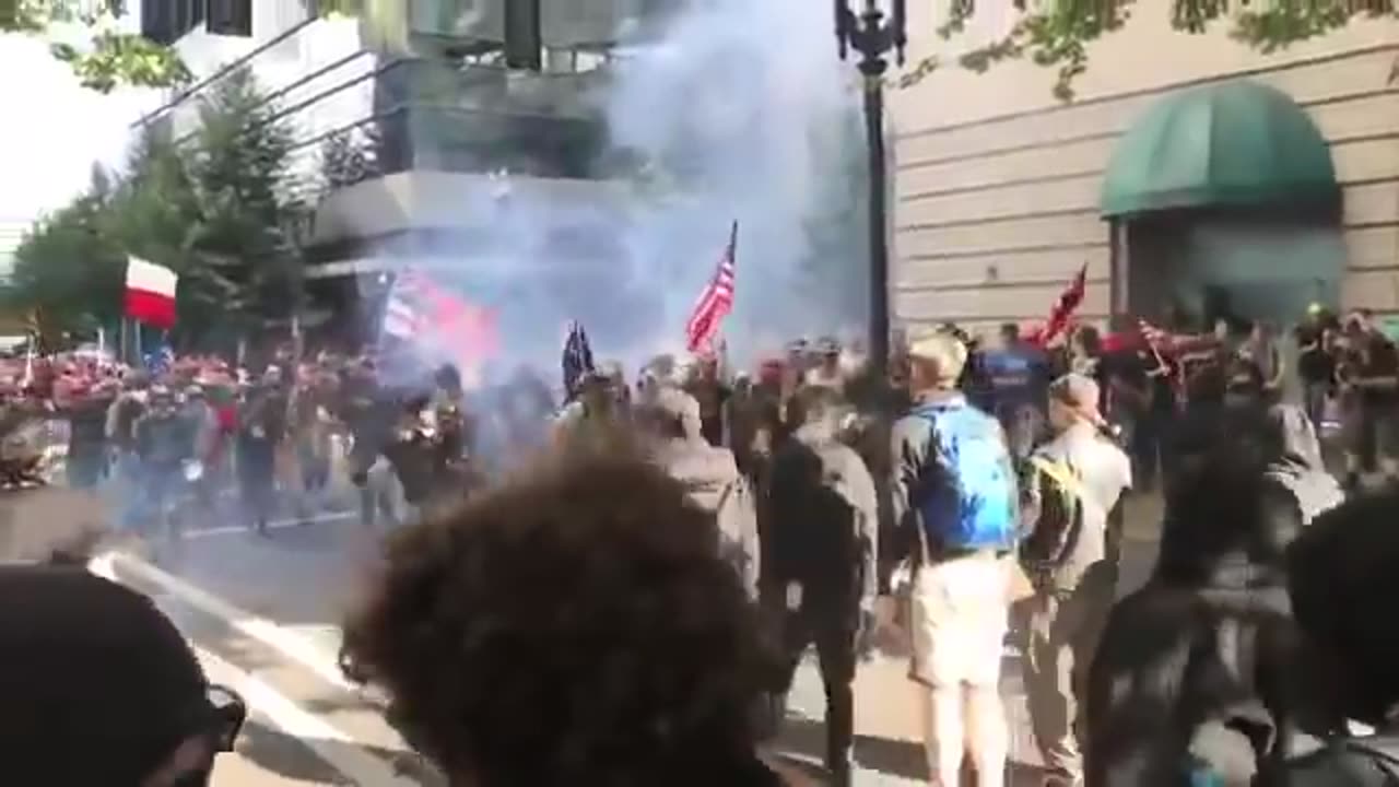 June 30 2018 Portland 1.3 Antifa throws explosive and starts all out brawl